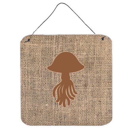 MICASA Jellyfish Burlap And Brown Aluminium Metal Wall Or Door Hanging Prints MI236080